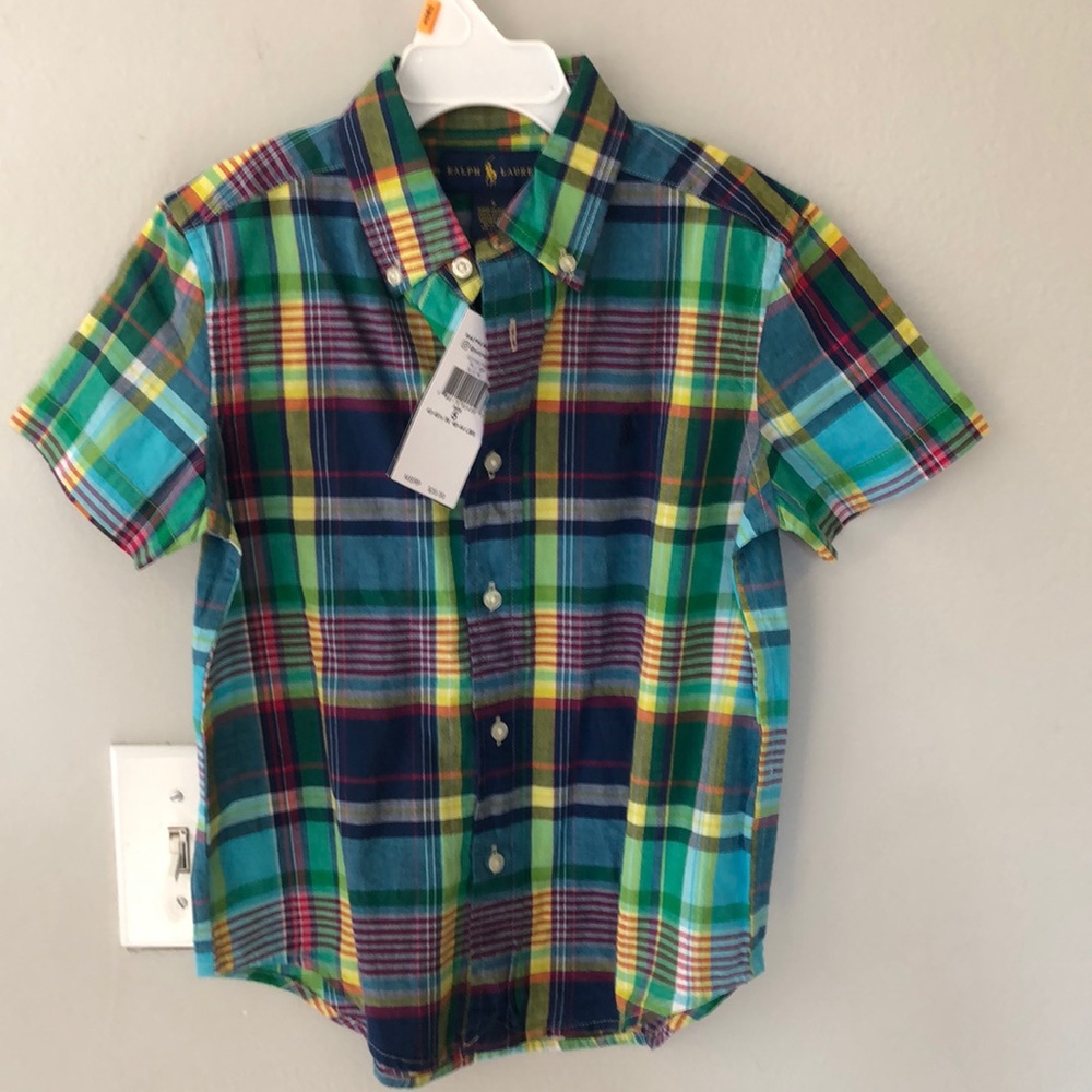 Ralph Lauren 5T plaid button down short sleeve